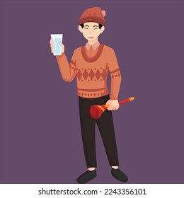 Scary Halloween Man Character Design Illustration
