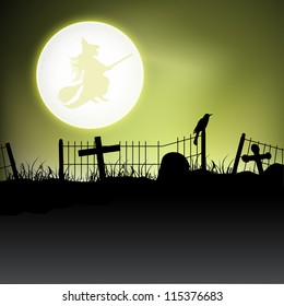 Scary Halloween moon light night background. EPS 10.