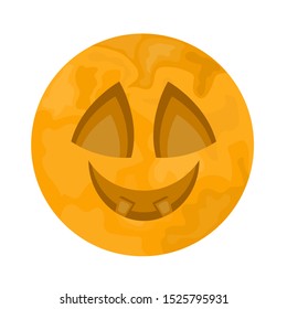 Scary halloween moon on a white background - VEctor