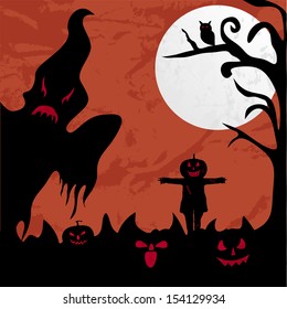 Scary Halloween night background can be use as flyer, banner or poster for Halloween night parties. 