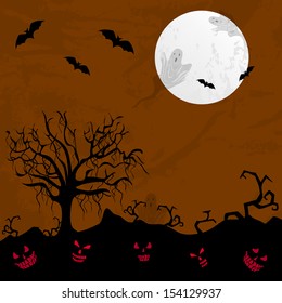 Scary Halloween night background can be use as flyer, banner or poster for Halloween night parties. 