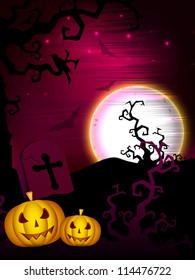 Scary Halloween night background. EPS 10.