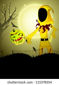 Scary Halloween night background. EPS 10.
