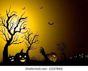 Scary Halloween night background. EPS 10.