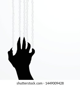 Scary Halloween night design with zombie hand pictures