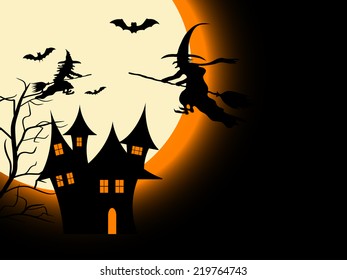 Scary Halloween night - vector background