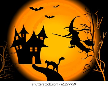 Scary Halloween night - vector background