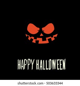 scary halloween orange pumpkin face