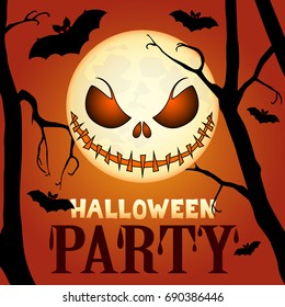 Scary Halloween Party background. Vector illustration