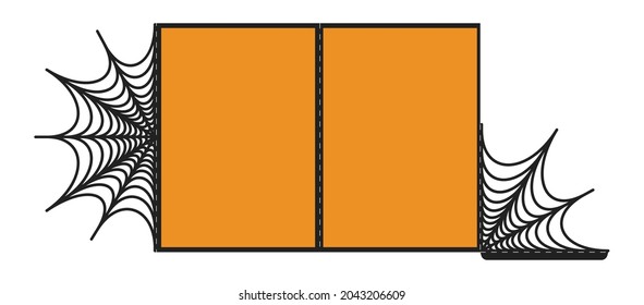 Scary halloween party laser cutting invitation card template. Paper cut out silhouette for plotter and silk screen printing. Vector stock illustration.