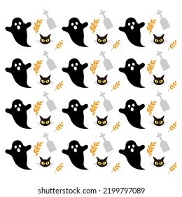 Scary Halloween pattern design vector. Scary monster costume pattern design template vector