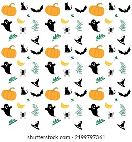 Scary Halloween pattern design vector. Scary monster costume pattern design template vector