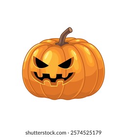 Scary Halloween Pumpkin Cartoon Illustration.