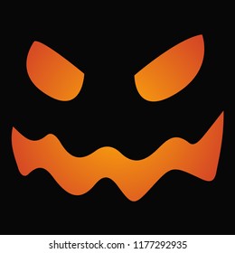 Scary halloween pumpkin face background vector