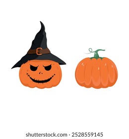 Scary Halloween Pumpkin Face Vector Design.