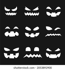 Scary Halloween Pumpkin Faces Icon white
