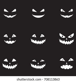 Set Faces Halloween Pumpkin Stock Vector (Royalty Free) 469775756