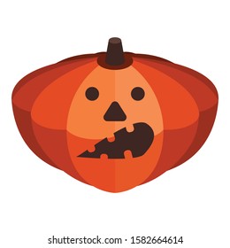 Scary halloween pumpkin icon. Isometric of scary halloween pumpkin vector icon for web design isolated on white background