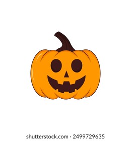 Aterrador icono de calabaza de Halloween. Ilustración vectorial