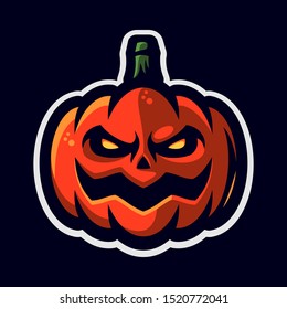 Scary Halloween Pumpkin Mascot Character