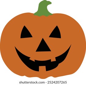 scary Halloween pumpkin minimalistic illustration