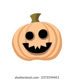 Scary Halloween pumpkin on white background