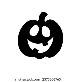 Scary Halloween pumpkin on white background
