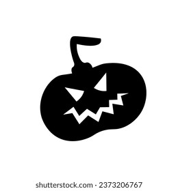 Scary Halloween pumpkin on white background