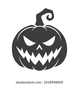 Scary Halloween pumpkin silhouette. Vector
