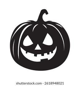 Scary Halloween pumpkin silhouette. Vector