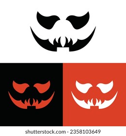 scary halloween pumpkin stencil vector