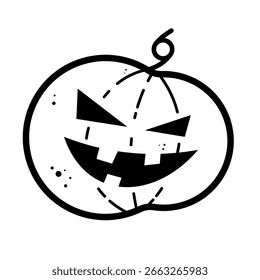  Terrible calabaza de halloween. Icono de Vector