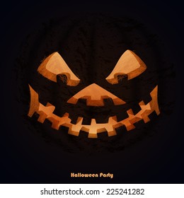 Scary Halloween pumpkins for party invitations with space for your text. Vector illustration.