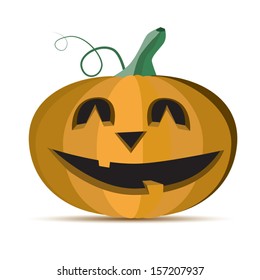 Scary Halloween Pumpkins, Vector Illustration.