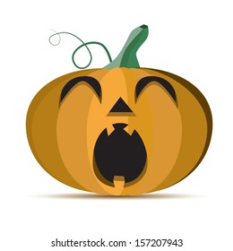 Scary Halloween Pumpkins, Vector Illustration.