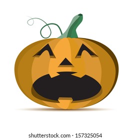 Scary Halloween Pumpkins, Vector Illustration.