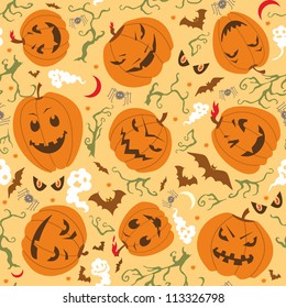 Scary Halloween Seamless Pattern