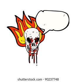 espantoso cráneo de halloween con burbuja de habla