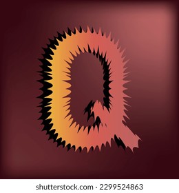Gruseliger Halloween-Texteffekt 3d, gruseliger Zombie-3D-Alphabet, Horroralphabet mit Schatten für Halloween Party, 3D Alphabet im Scary Cartoon Style und sprichwörtlicher 3D-Texteffekt