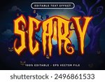 scary halloween text effect and editable text effect with halloween background	
