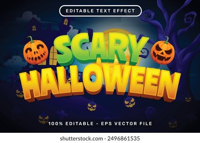 scary halloween text effect and editable text effect with halloween background	
