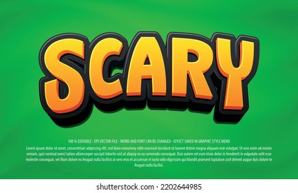 Scary Halloween text effect template with 3d style use for logo and business brand