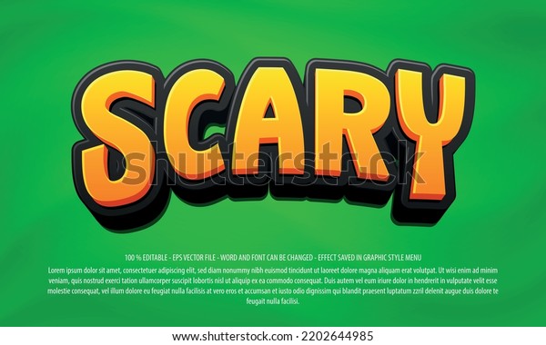 Scary Halloween Text Effect Template 3d Stock Vector (Royalty Free ...