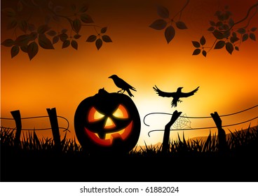 Scary Halloween themed vector background