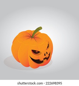 Scary Halloween Vector Pumpkin top view perspective