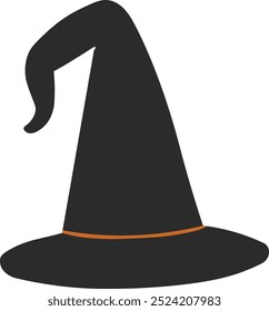 scary Halloween witch hat illustration