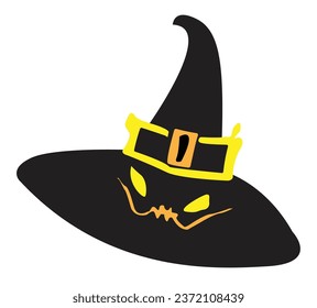 Scary halloween witch hat vector