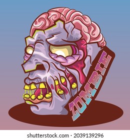 Scary Halloween zombie head.
vector illustrator 8, eps format, grouped in layer and can be changed colors.