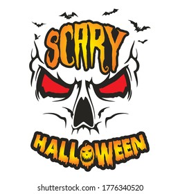 Scary Haloween T-Shirt Design Vector.