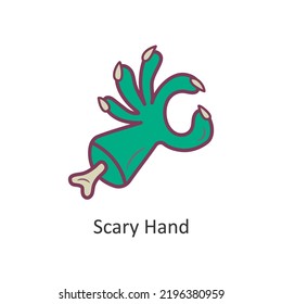 Scary Hand vector filled outline Icon Design illustration. Halloween Symbol on White background EPS 10 File
